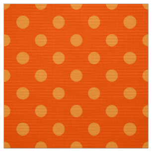 Orange On Deep Orange Polka Dots Pattern Design Fabric