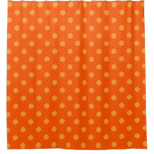Orange On Deep Orange Polka Dots Pattern Design  Shower Curtain