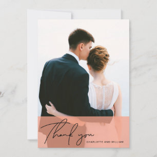 Orange Opaque Thank You Wedding Card