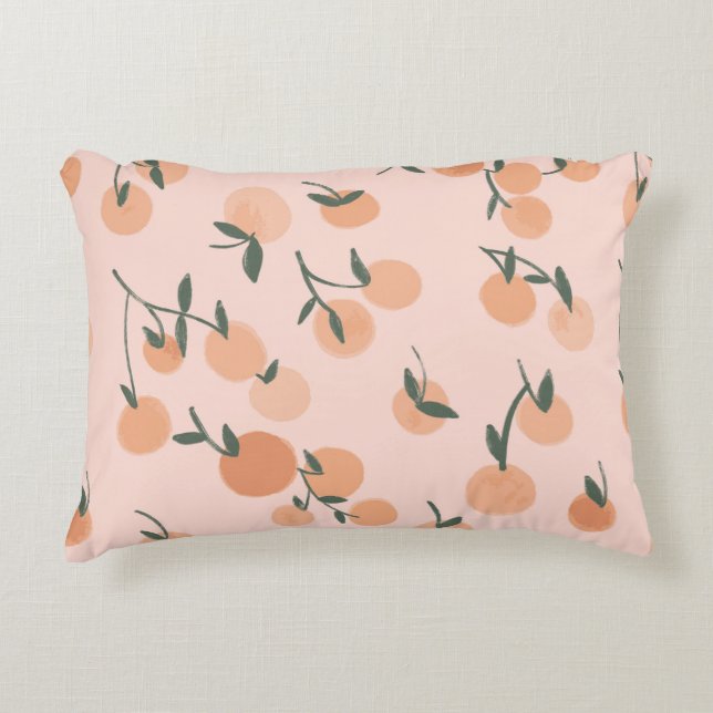 Orange or cherry pattern illustration by freehand  decorative cushion (Front)