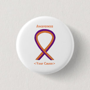 Orange & Orchid Awareness Ribbon Custom Pin
