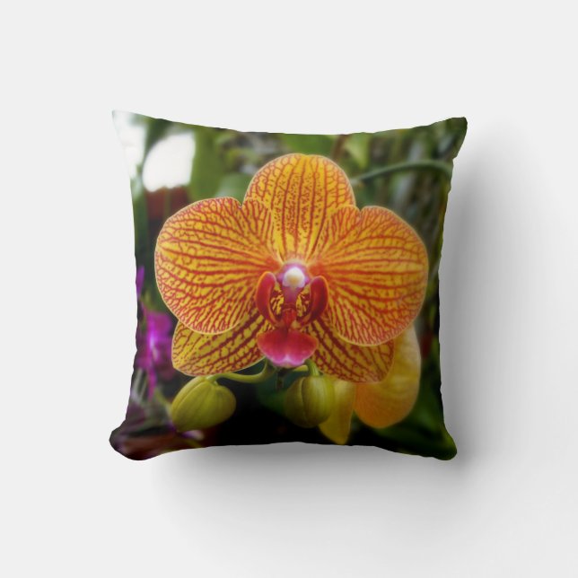 Orange Orchid Cushion (Front)