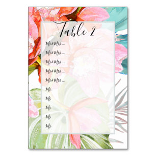 Orange Orchid+Palm Table No. pin to board Number