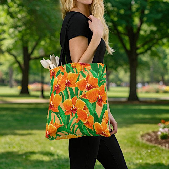 Orange Orchids Tote Bag (Creator Uploaded)