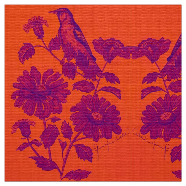 Orange Oriole Fabric (Swatch)