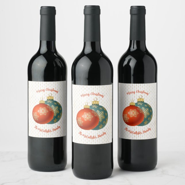 Orange Ornaments Food and Beverage Label Set (Bottles)