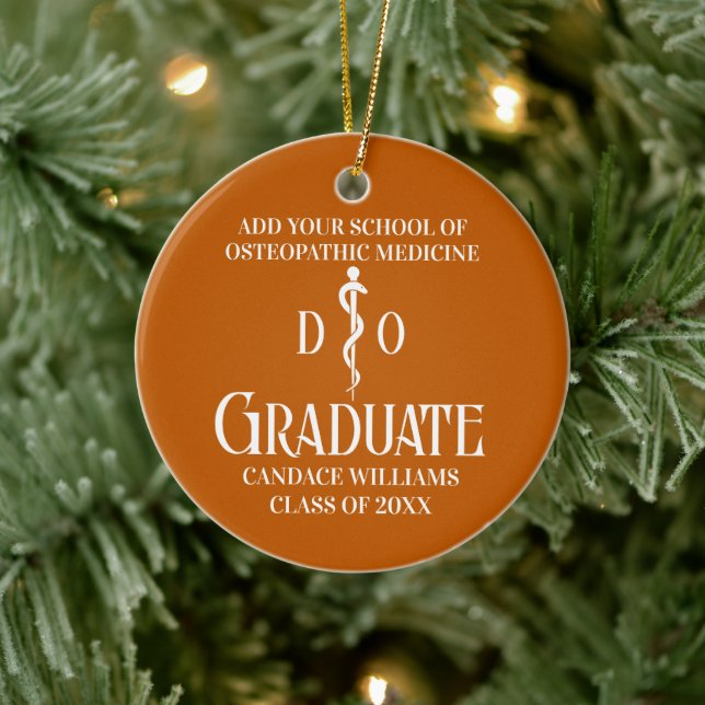 Orange Osteopathic Medical School Graduation Ceramic Tree Decoration (Tree)