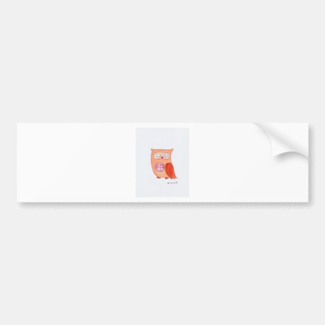 Orange owl bumper sticker (Front)