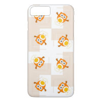 Orange Owl Illustration Pattern