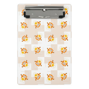 Orange Owl Illustration Pattern Mini Clipboard