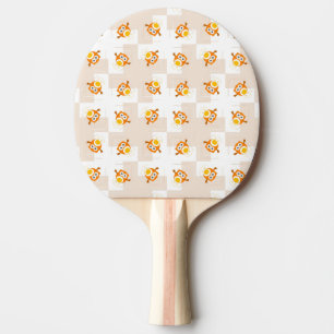 Orange Owl Illustration Pattern Ping Pong Paddle