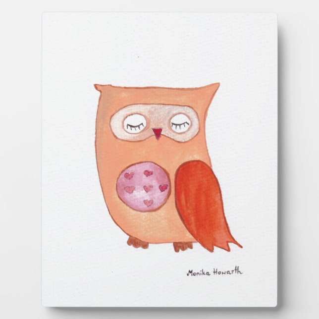 Orange owl plaque (Front)