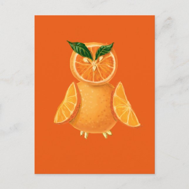 Orange owl postcard (Front)