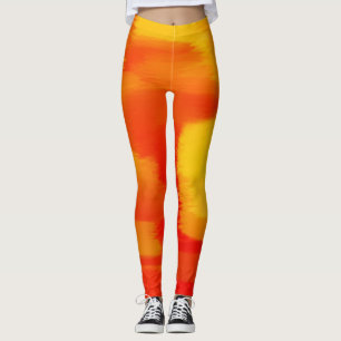 Orange Paint Splatter Leggings
