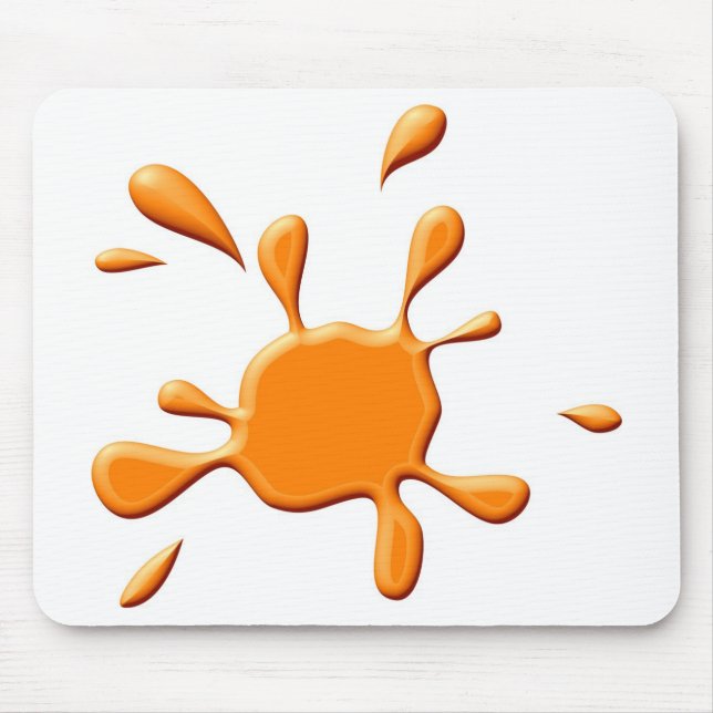 Orange Paint Splodge Mouse Pad (Front)