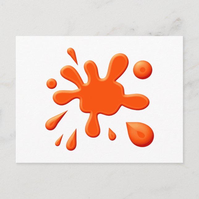 Orange Paint Splodge Postcard (Front)