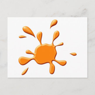 Orange Paint Splodge Postcard