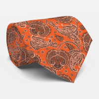 Orange paisley damask floral orientated ethnic