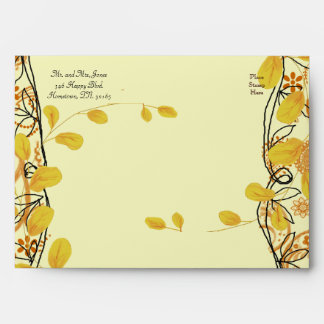 Orange Paisley & Gold Vines Envelope
