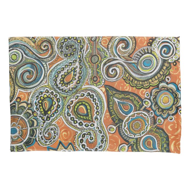 orange paisley pillowcase (Front)