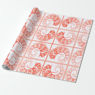 Orange Palette Tree Graphics Abstract Art Pattern Wrapping Paper
