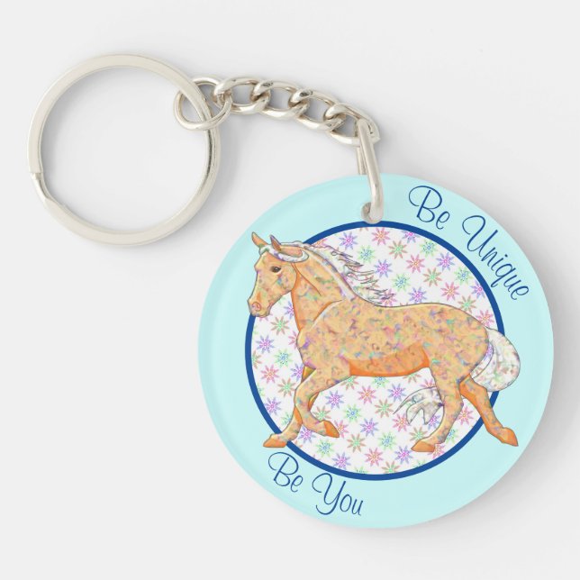 Orange Palomino (blue/purple) Key Ring (Front)