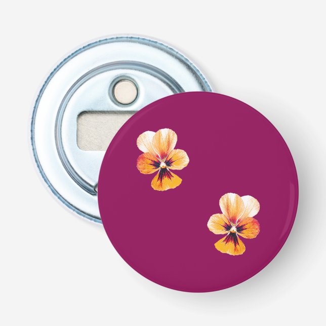 orange pansies bottle opener (Front)