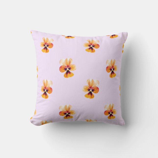 orange pansies cushion (Front)