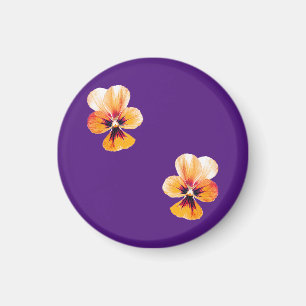 orange pansies magnet