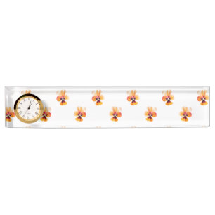 orange pansies nameplate