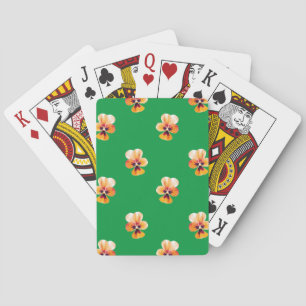 orange pansies playing cards