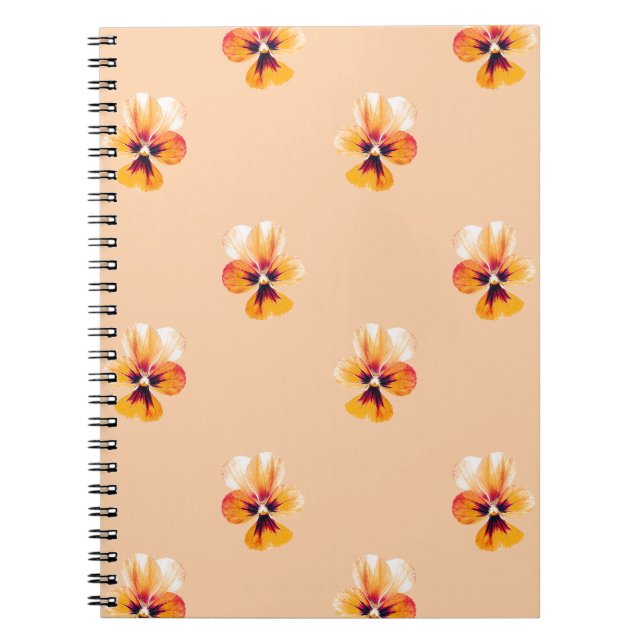 orange pansies spiral notebook (Front)