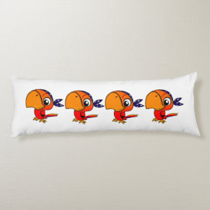 Orange parrot cartoon body cushion