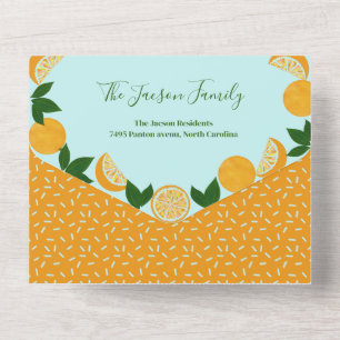 Orange Party Fruit Fresh Baby Shower All In One Invitation