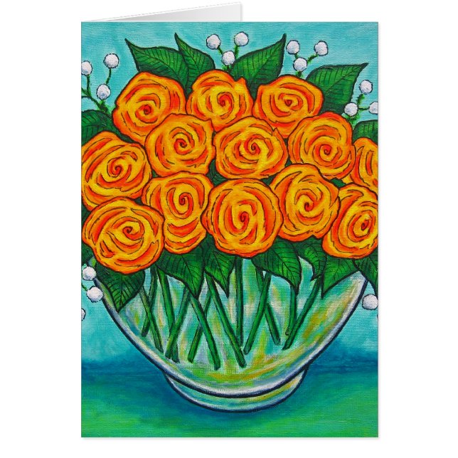 Orange Passion Rose Greeting/Note Card (Front)