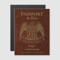 Orange Passport Destination Wedding Save the Date
