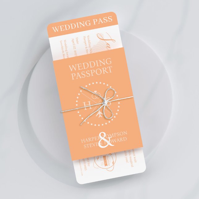Orange Passport Wedding Invitation Holder (Creator Uploaded)
