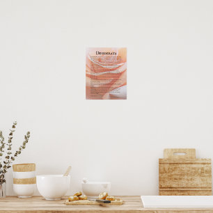 Orange Pastel Rose and Desiderata Poem Poster
