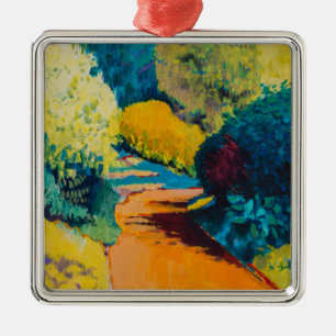 Orange Path Metal Tree Decoration