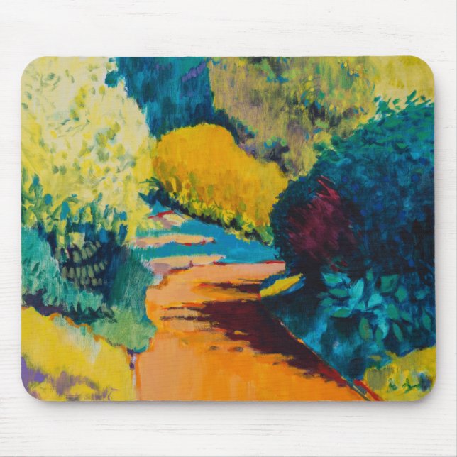Orange Path Mouse Pad (Front)