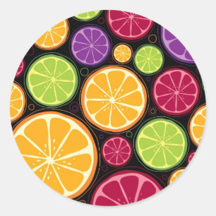 Orange pattern and background classic round sticker