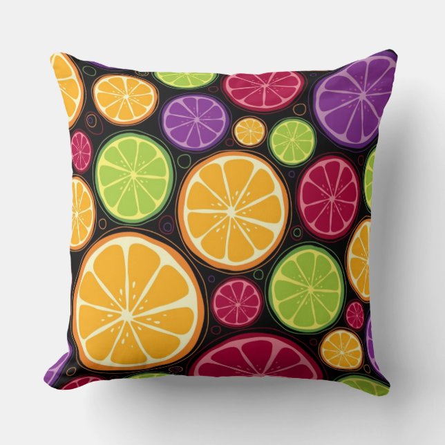 Orange pattern and background cushion (Front)