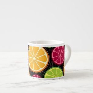 Orange pattern and background espresso cup