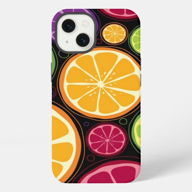 Orange pattern and background iPhone case (Back)