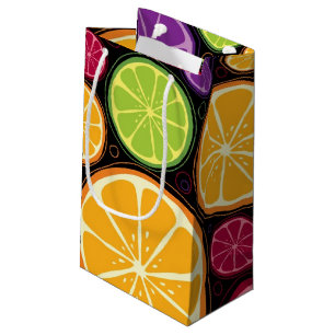 Orange pattern and background small gift bag