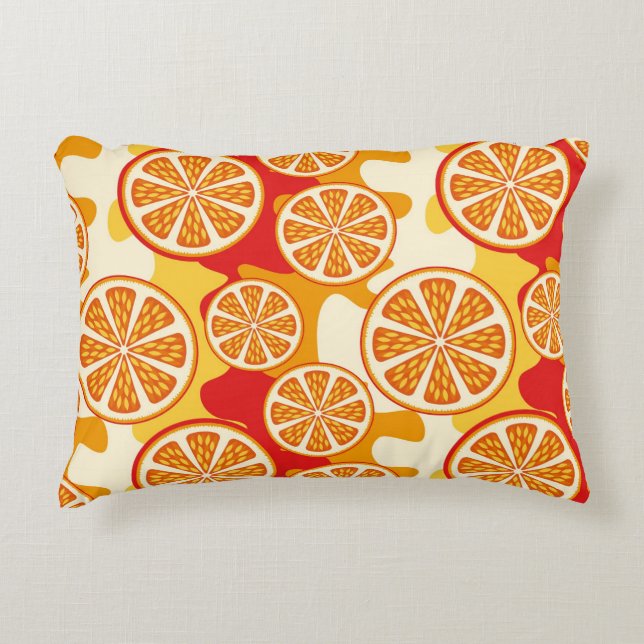 Orange pattern decorative cushion (Front)