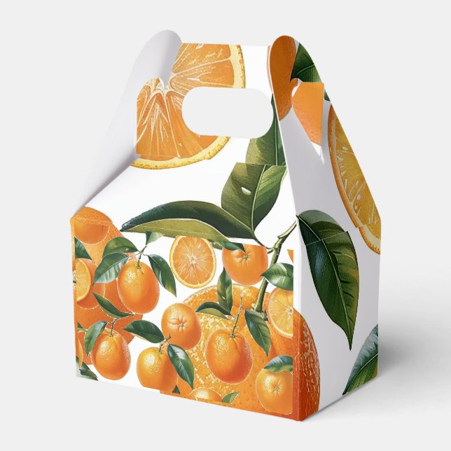 Orange Pattern Favour Box (Front Side)
