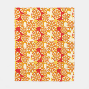 Orange pattern fleece blanket