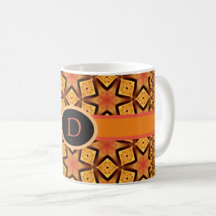 Orange Pattern of Trendy Cool Shapes Fun  Coffee Mug