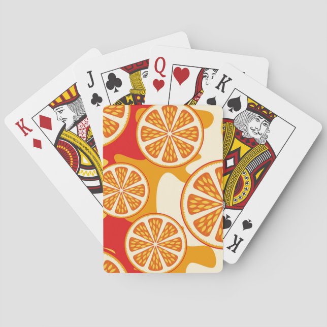 Orange pattern playing cards (Back)